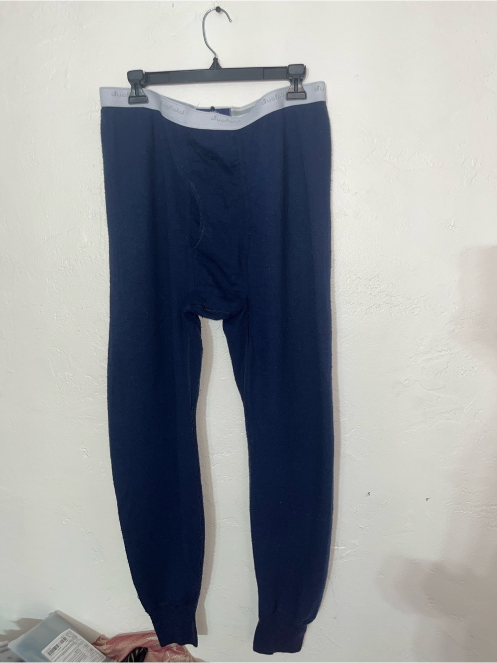 Wool Made in USA Duofold Navy Thermal Long Johns Navy Base Layer Pants Leggings
